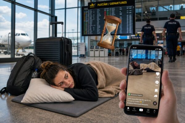 O actriță a explicat de ce a ales să doarmă în aeroport după un zbor ieftin